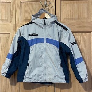 Columbia Kids' Light Gray and Navy Windbreaker